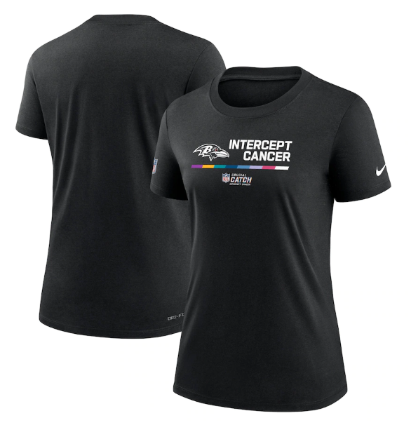 Women's Baltimore Ravens 2022 Black Crucial Catch Performance T-Shirt(Run Small) Women's Baltimore Ravens 2022 Black Crucial Catch Performance T-Shirt(Run Small)
